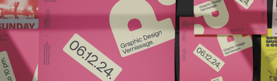 vernissage poster design on street wall