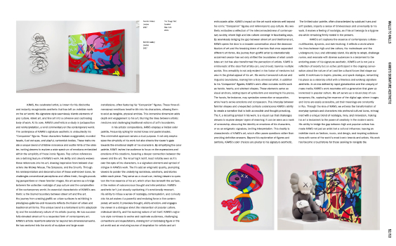 white pages spread of text and images