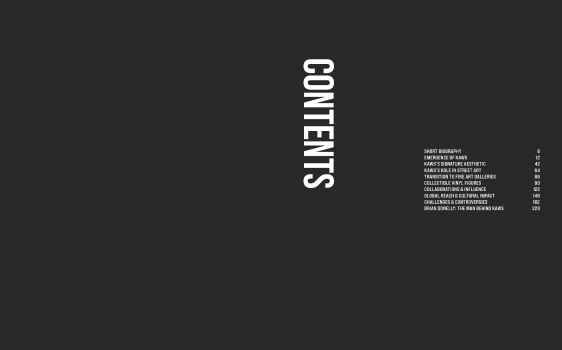 contents spread of book design