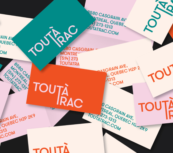 business card design for tout a trac 