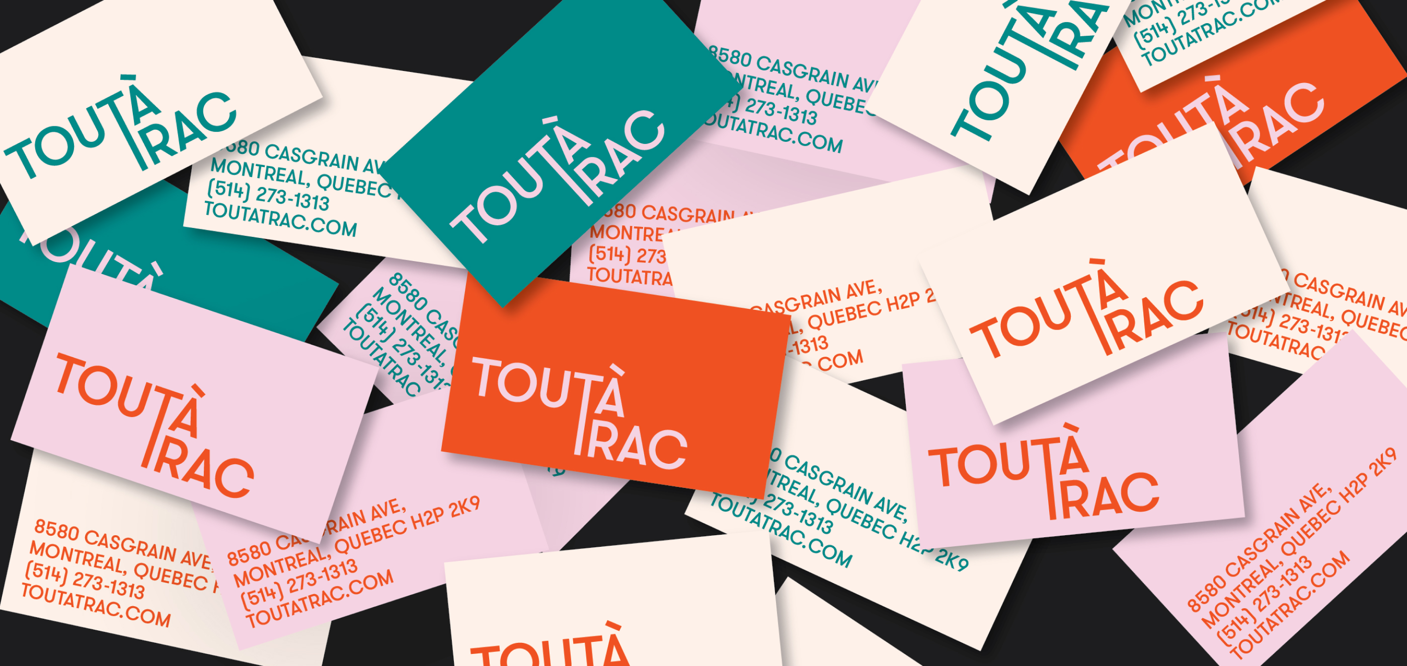 business card design for tout a trac 