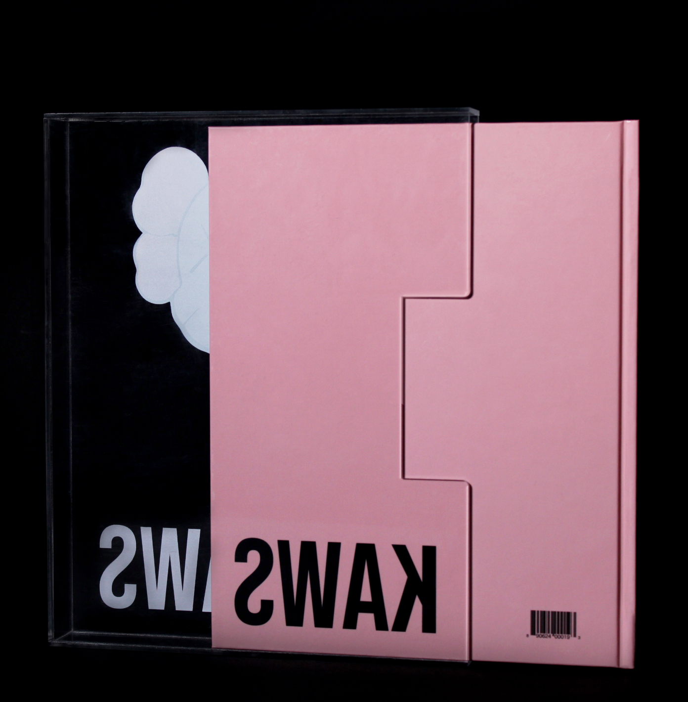 back view of back cover and slipcase for kaws book design