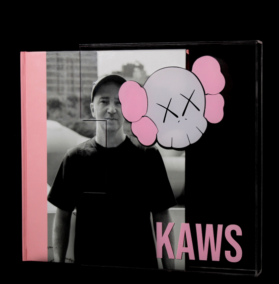 front view of book and slipcase design for kaws book
