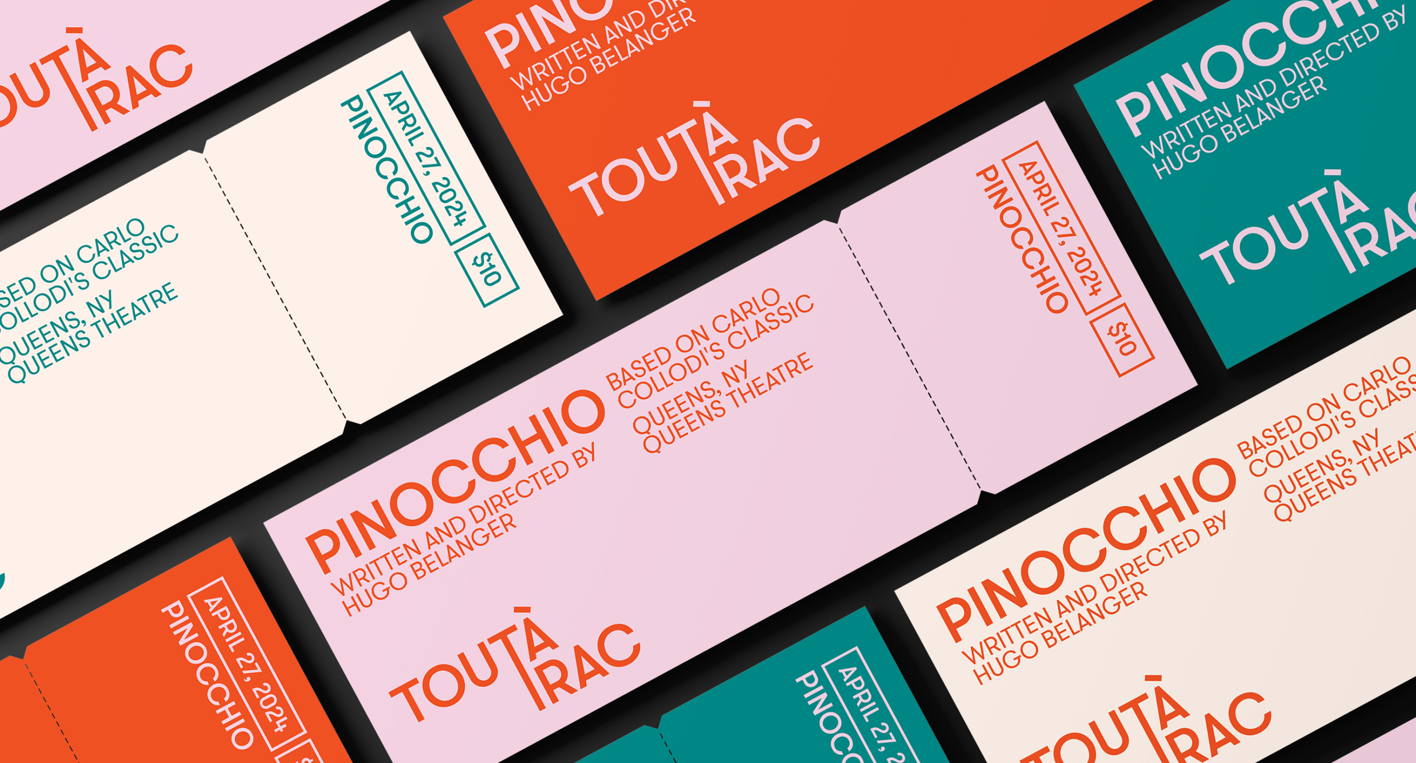 ticket design of different colours